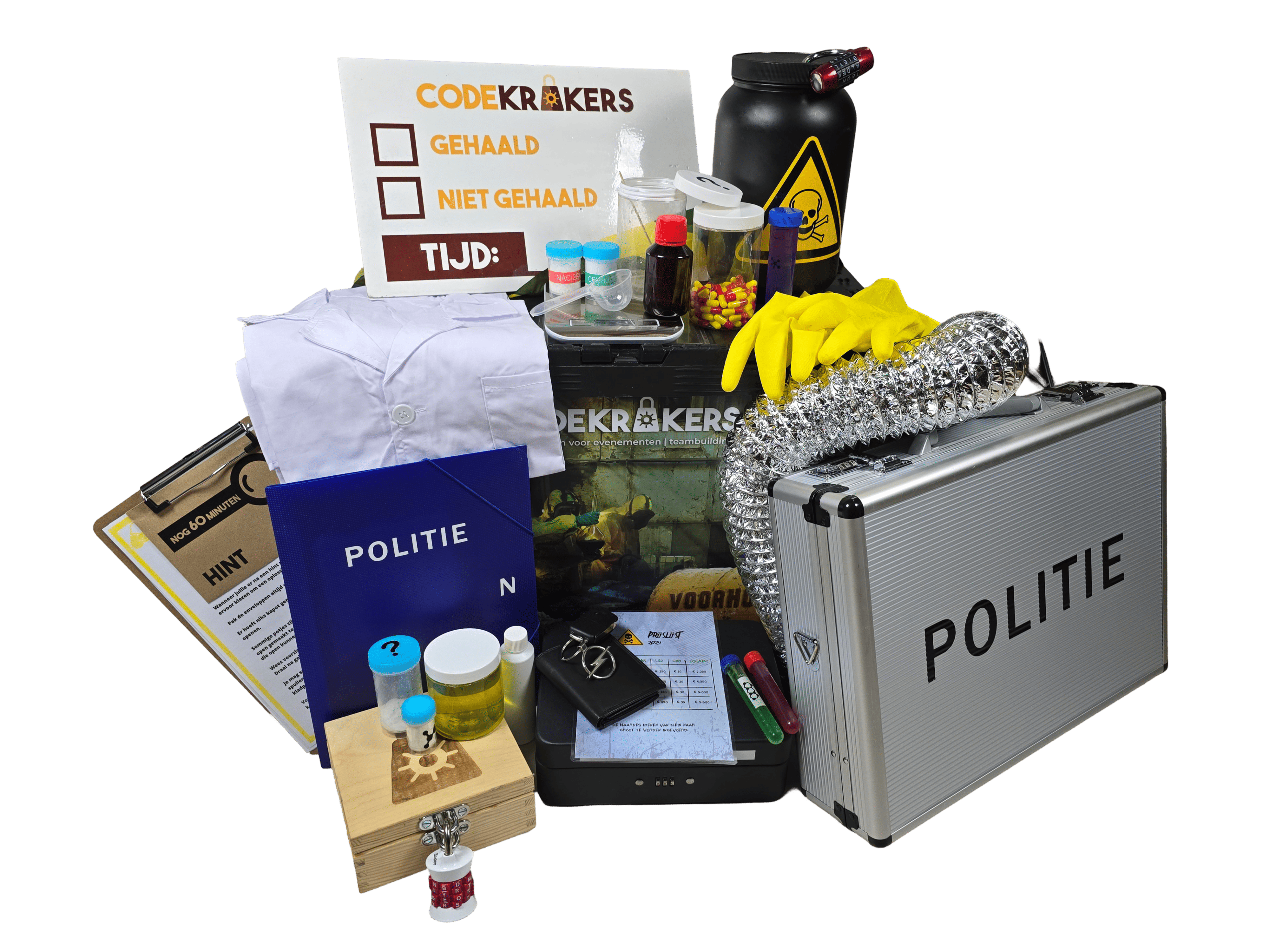 Escape room box voor thuis Voorhovens Vennootschap