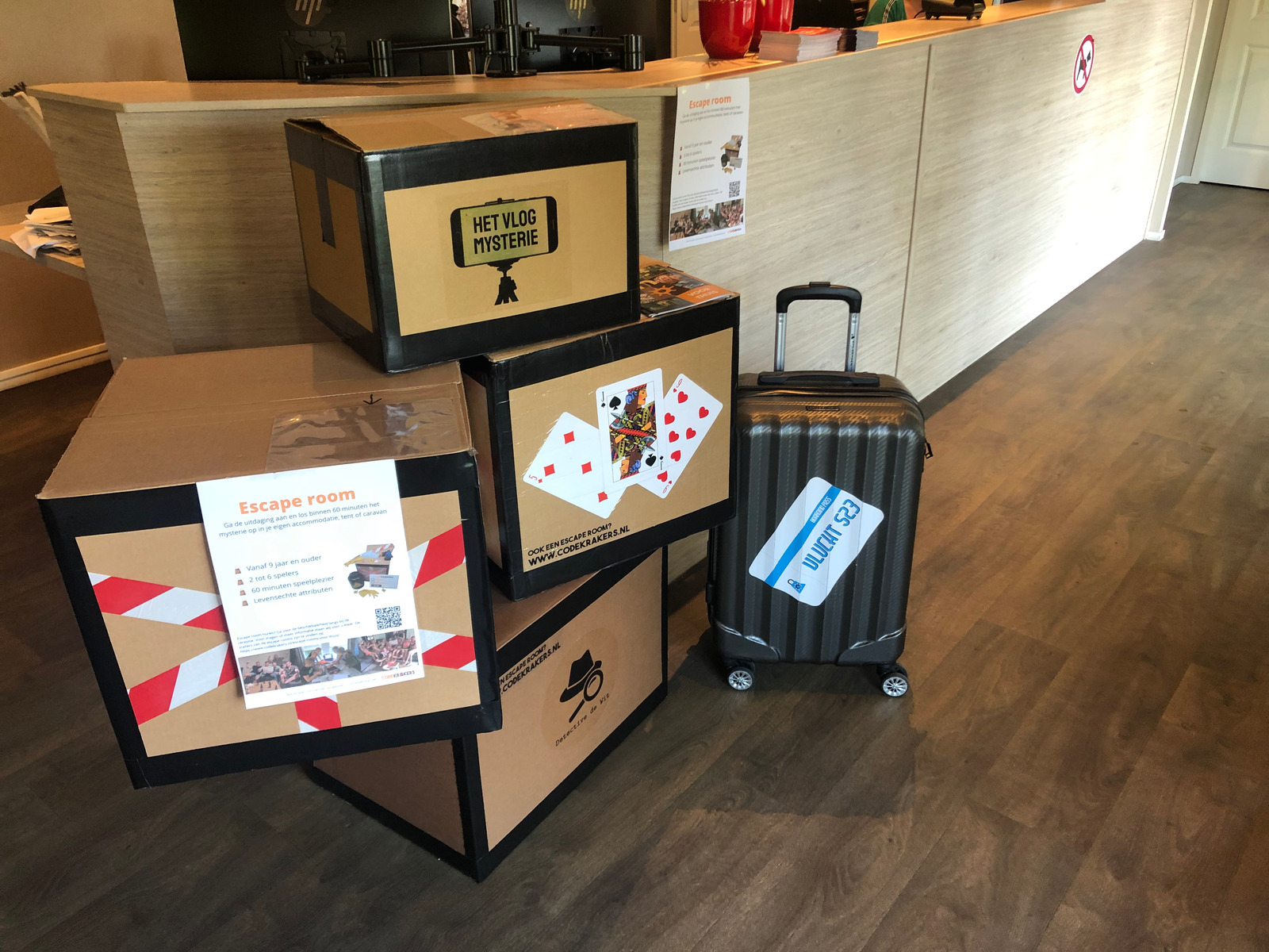 Escape rooms receptie balie camping