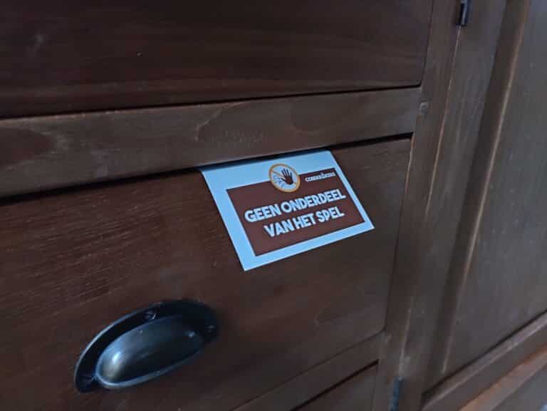 Geen onderdeel van het escape spel kaartje. Escape box