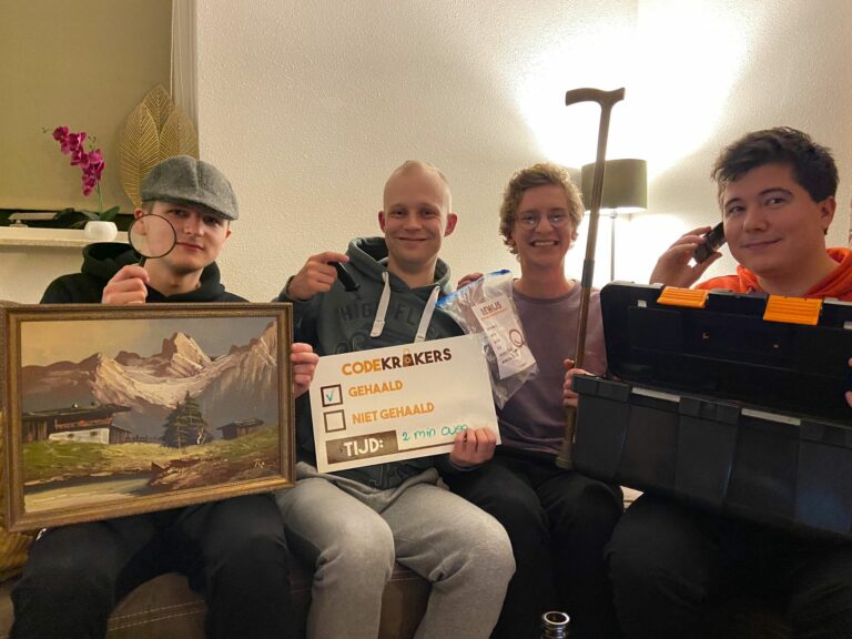 Teamfoto escape room spelers